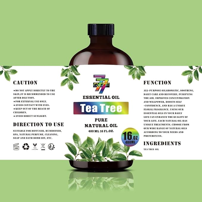 Tea Tree Essential Oil (16 oz / 480 ml) – Tea Tree Oils for diffusers, humidifiers, Home Baths, Cleaning Products, Yoga, DIY Soaps and DIY Scented Candles