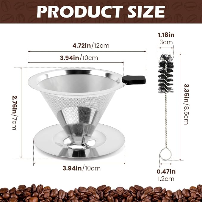 Pour Over Coffee Dripper Paperless Reusable Coffee Filter Pour Over Coffee - Image 2