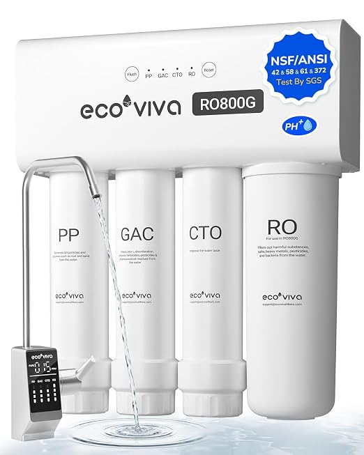 Ecoviva 800GPD UnderSink Reverse Osmosis System, German Design by Ecoviva
