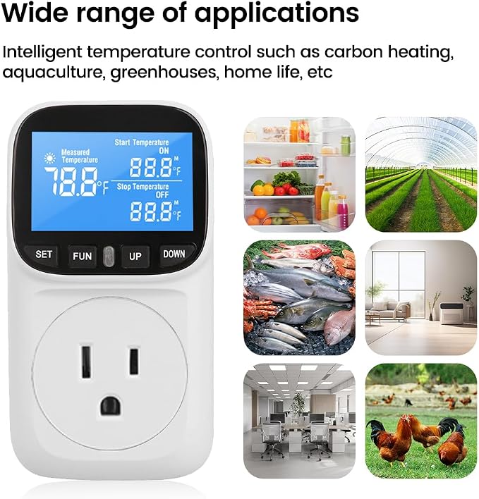 Diymore Digital Thermostat Controller, 1800W 120V/15A, -104°F to 210°F - Image 2