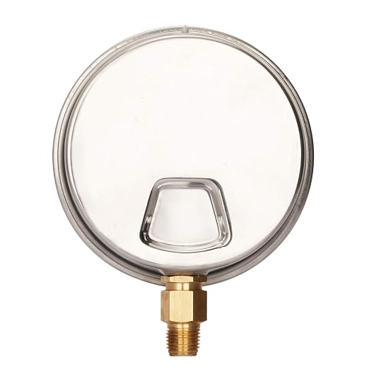 MEASUREMAN 4" Dial Size, Glycerin Filled Plumbing Pressure Gauge, Stainless - Image 4