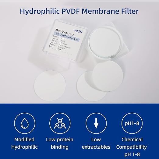 100 Pieces/Pack PVDF Disc Membrane Filters Hydrophilic 47mm Diameter 0.45µm - Image 3