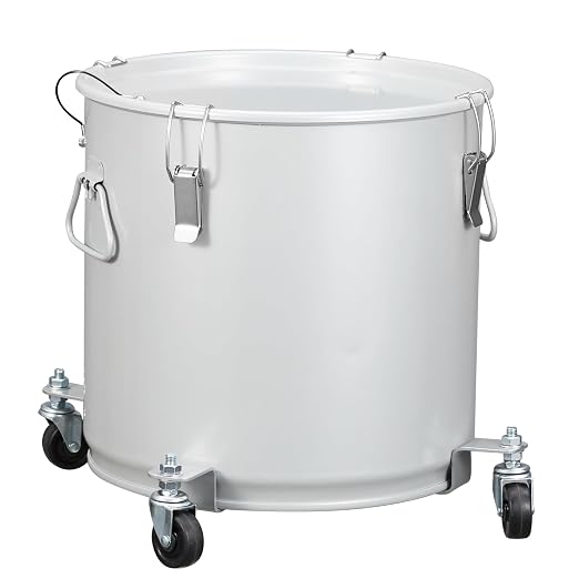 PioneerWorks Fryer Grease Bucket 8 Gal, Coated Carbon Steel Oil Filter Pot by PioneerWorks