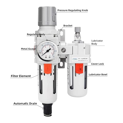 NANPU 1/2" NPT Auto-Drain Air Filter Regulator Lubricator Combo Water/Oil Trap - Image 2