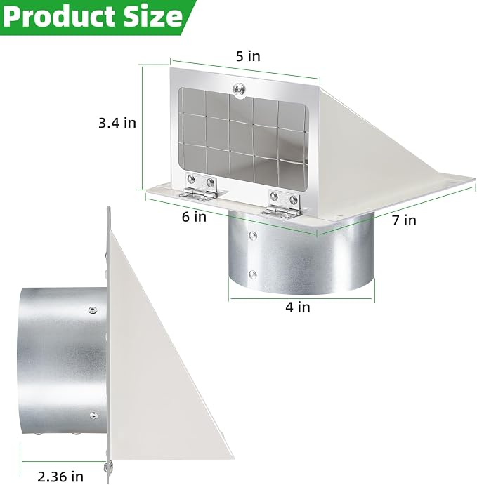 4 Inch Dryer Vent Cover Outside - Image 2