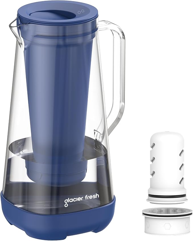 GLACIER FRESH 7 Cup Purela Glass Water Pitcher by GLACIERFRESH