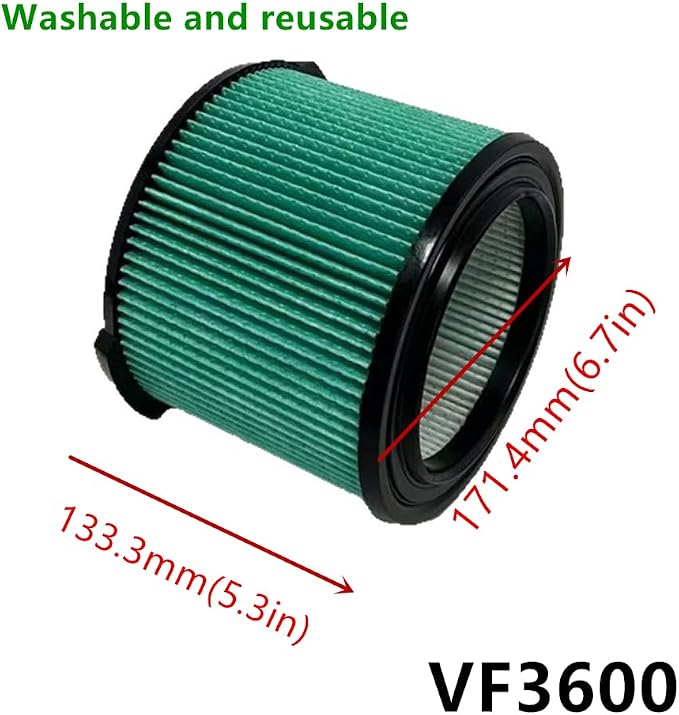 2 PACK yamoutai VF3600 HEPA Material Pleated Paper Wet/Dry Vac Replacement - Image 2
