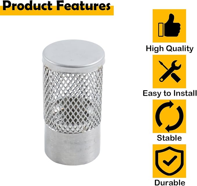 Dia Hose Inlet Suction Strainer Filter, Stainless Steel Water Pump Filter - Image 3