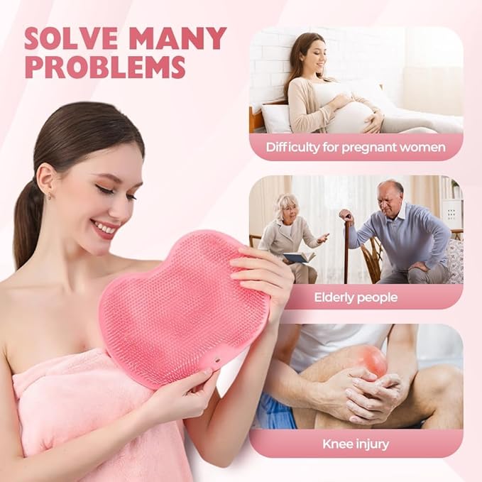 2026 New Silicone Shower Foot Scrubber Mat, Foot Back Cleaning Pad Back Washer Exfoliating Bath Wash Pad, Shower Foot Scrubber Mat with Non-Slip Suction Cups (Yellow)