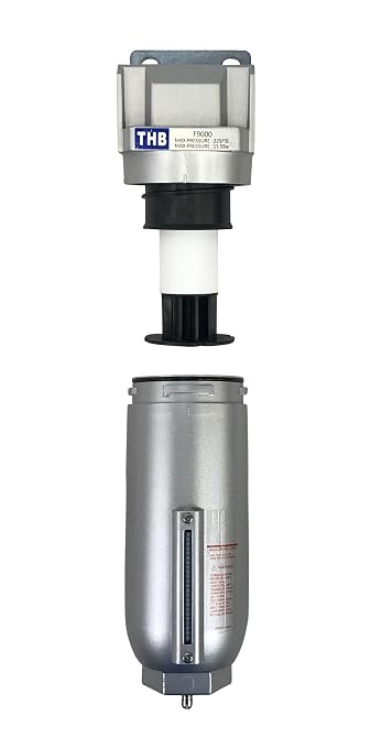 1/2" NPT Industrial Particulate Filter, Removes Water, Debris from Compressed - Image 4
