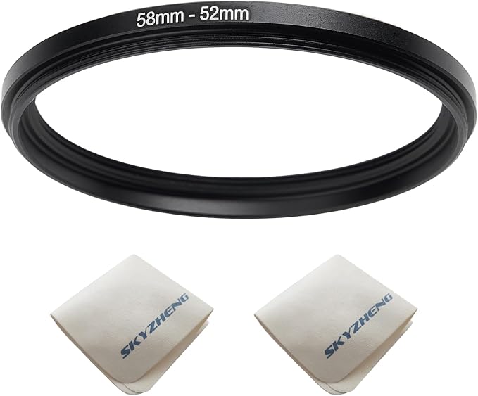 58mm Lens to 52mm Camera Lens Adapter 58mm to 52mm Step Down Ring Adapter Ring by SKYZHENG