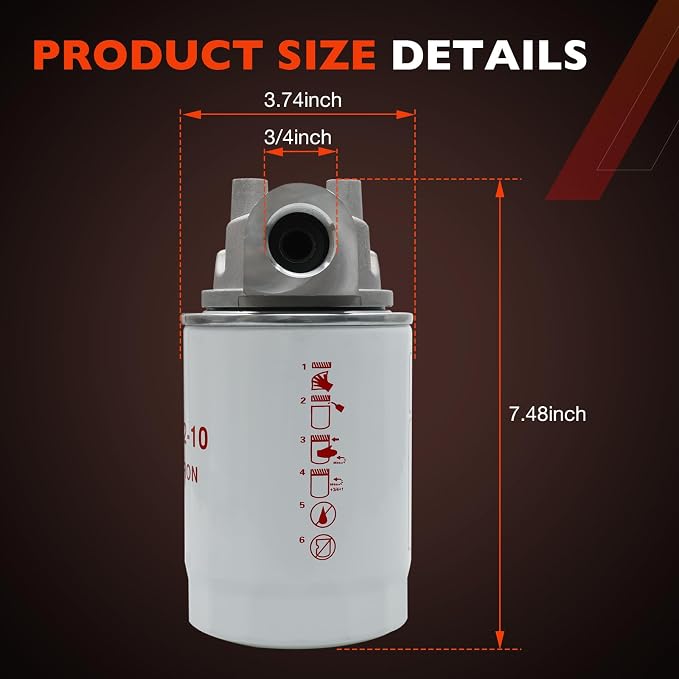 Spin-On Hydraulic Oil Filter Assembly 10 Micron - Image 5