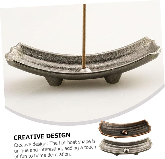 Levemolo 2pcs Alloy Incense Burner Creative Mini Boat Censer Tray - Image 4
