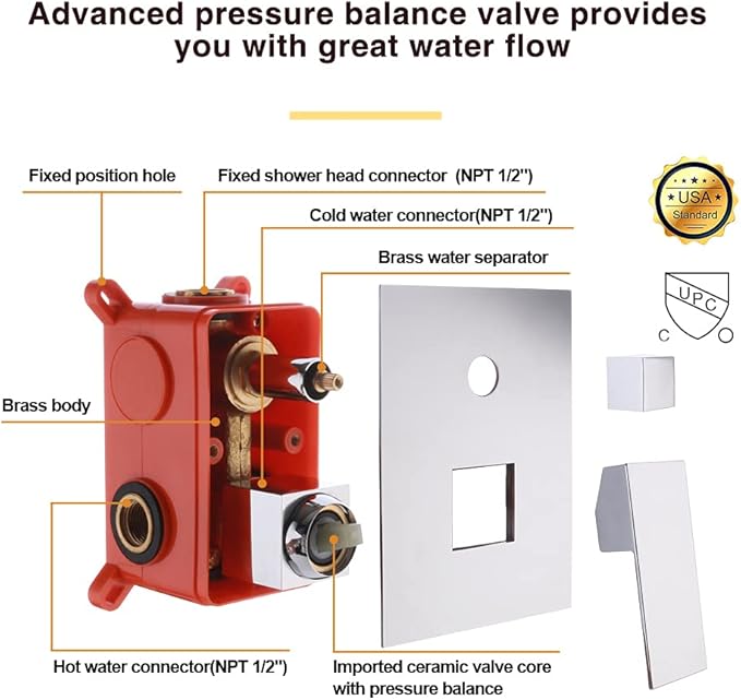Wall Mounted Bathtub Faucet with Handheld Shower, Solid Brass 180°Swivel Tub Faucet with Handheld Sprayer High Flow Bathtub Faucet Set with cUPC Certified Wall Mount Tub Filler, Chrome