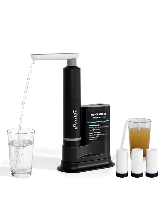 Frizzlife Electric Water Filter Camping, 0.01μm Ultrafiltration 7-Stage by FRIZZLIFE
