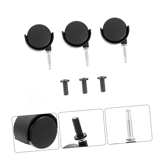 PRETYZOOM 3pcs Premium Plastic Vacuum Cleaner Casters Rotatable Silent - Image 3