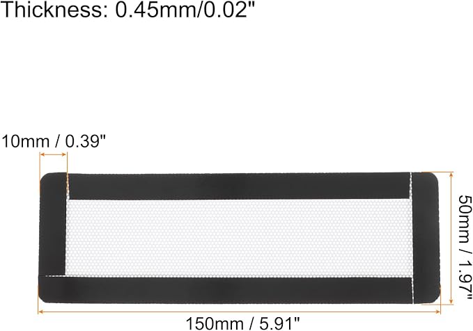 MECCANIXITY PC Dust Filter, 150x50mm Magnetic Frame PVC Computer Case Cooler - Image 2