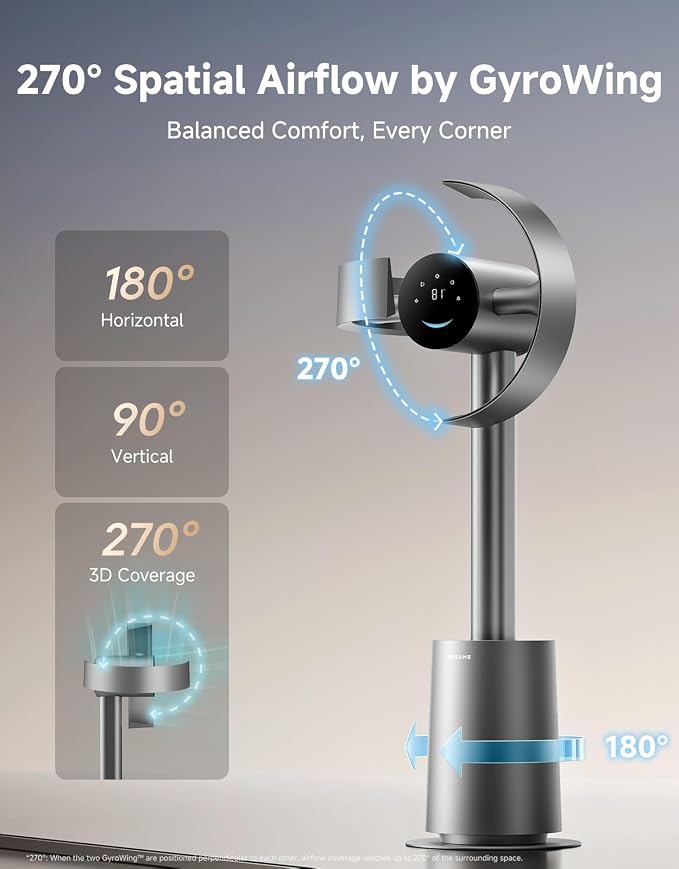 DREAME Bladeless Tower Fan for Bedroom, Smart Standing Fan - Image 2