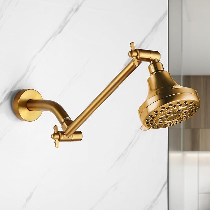 Shower Head Extension Arm, 10 Inch Adjustable Shower Arm for Rainfall Shower, Angle & Height Adjustable Extender with Universal Connector, Anti-Leak & Tool-Free Installation