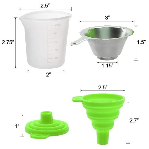 OIIKI 3D Printer Resin Filter, Stainless Resin Filter Cup + Silicone Funnel + - Image 3