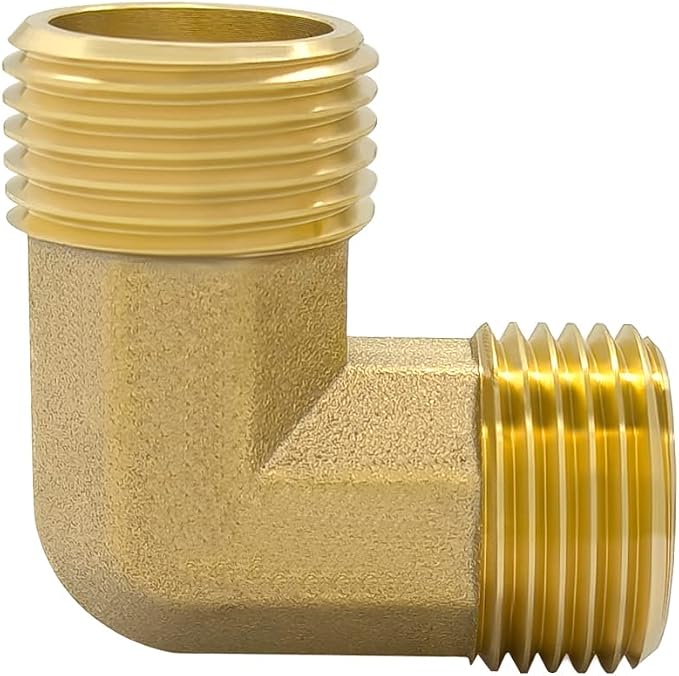 Hooshing 2PCS Brass Pipe Fitting 90 Degree Elbow 3/4 Inch NPT Male x 3/4 Inch - Image 4