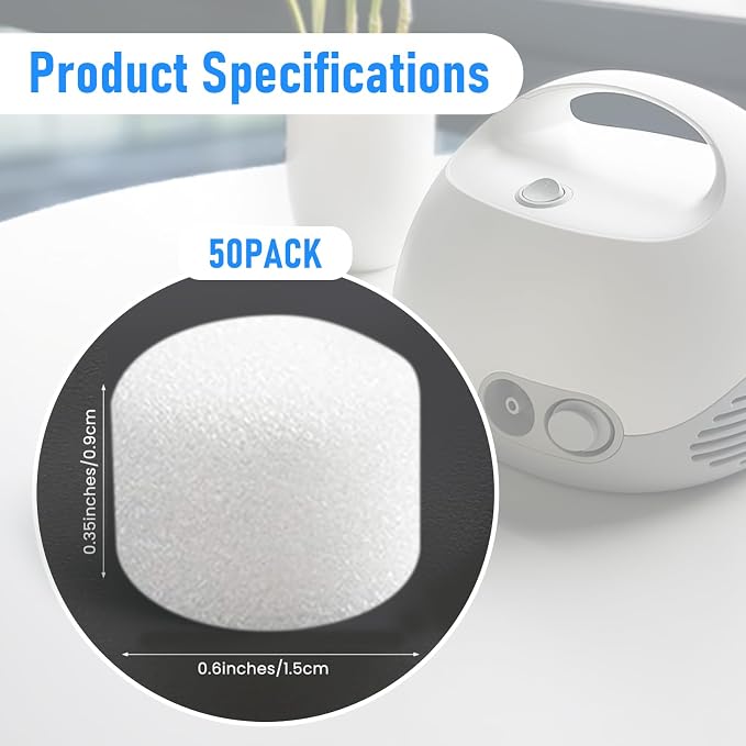 Air Filter Sponge, Compressor Replacement System, Round White Breathable Foam - Image 2