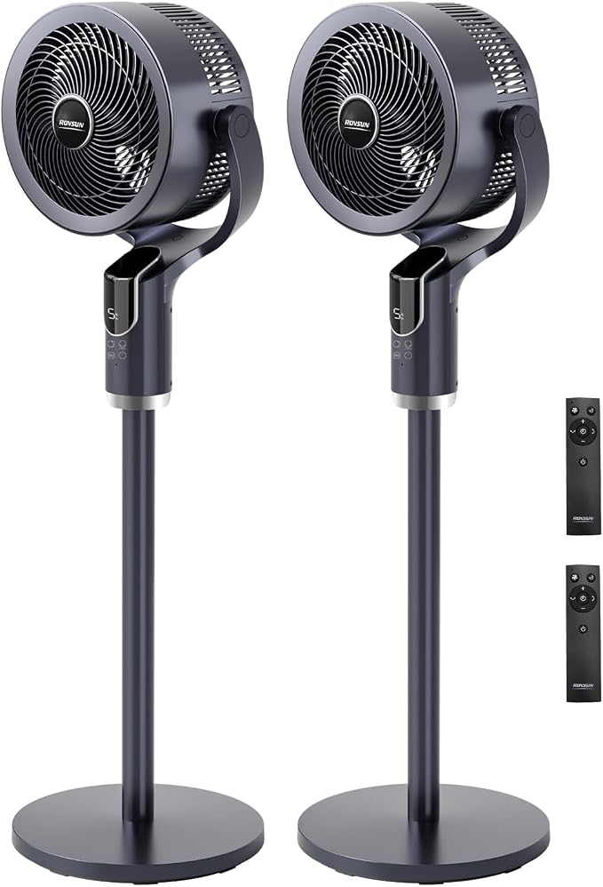 ROVSUN 3-in-1 Standing Fan for Bedroom, 90°+90°Omni-directional Oscillating Fan by ROVSUN