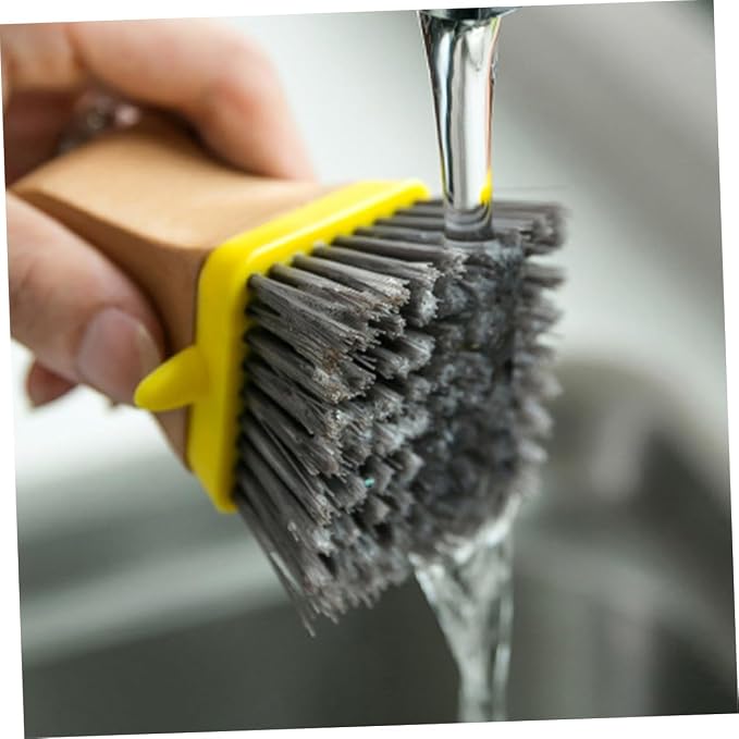 Natural Wood Handle Sponge Scrubber Tile Scrubber Brush Cleaner Kitchen - Image 8