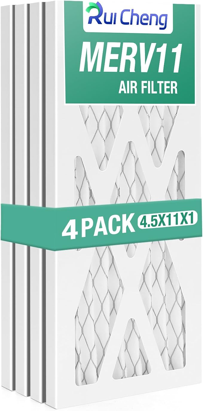 4 Pack Updated 4.5x11x1Air Filter, pertain Merv 11 HVAC Pleated A/C Furnace by Unknown