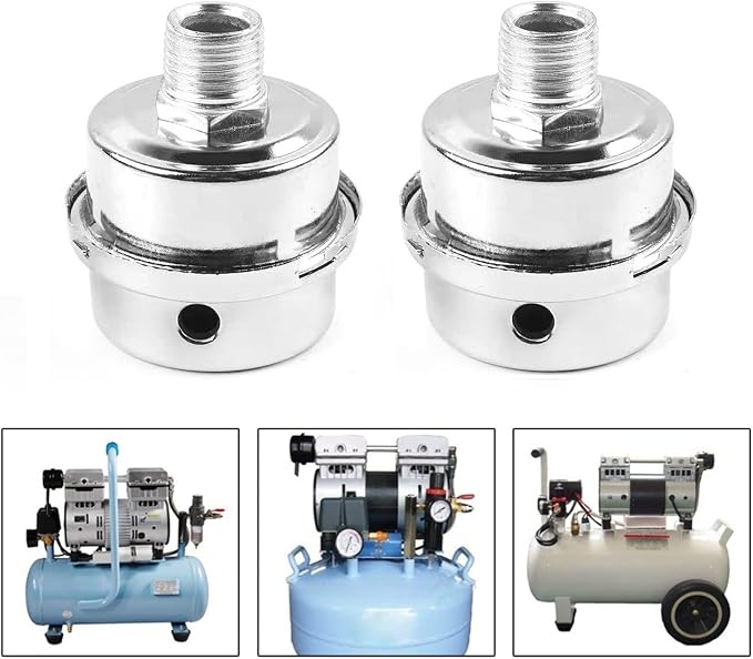 2 PACK Air Compressor Silencer Filter, Metal Air Compressor Intake Filter Sound - Image 3