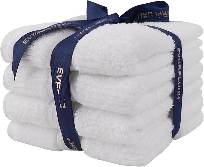 Everplush Youth Style Hand 4-Piece Towel Set - Cotton + Microfiber, High Absorbency, Extra Soft, Fluffy, Skin-Friendly Cotton, Durable, Various Sizes, Daily Use