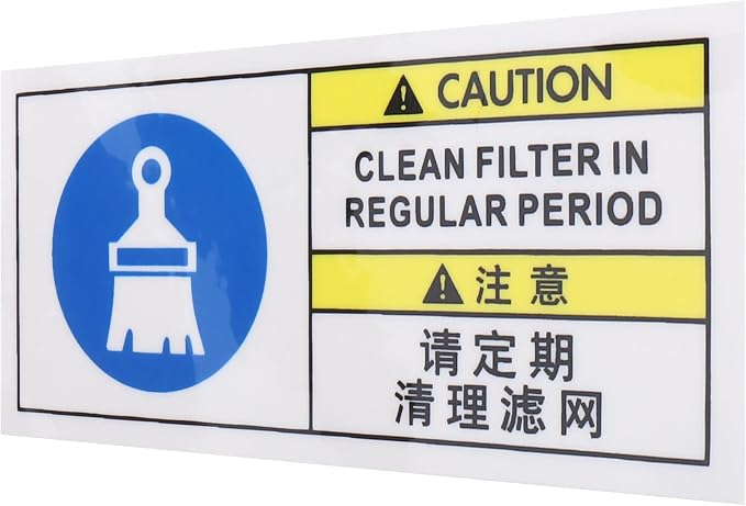 SHINEOFI Filter Cleaning Notice Label by Unknown