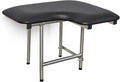 32" x 22.5" Black Padded Wall Mount Folding Left-Handed Transfer Bench Shower Seat with Legs, ADA Compliant