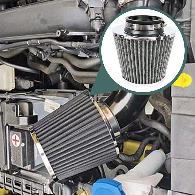 3-inch Cold Air Intake Filter 76mm, High Performance Clamp-On Engine Intake Air - Image 6