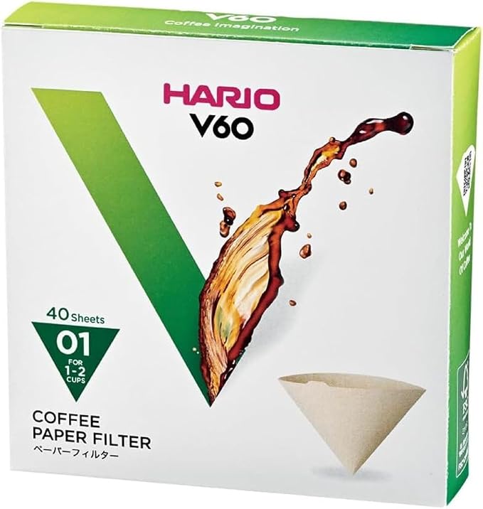 Hario V60 Paper Coffee Filter, Size 01, 40ct Box by Hario