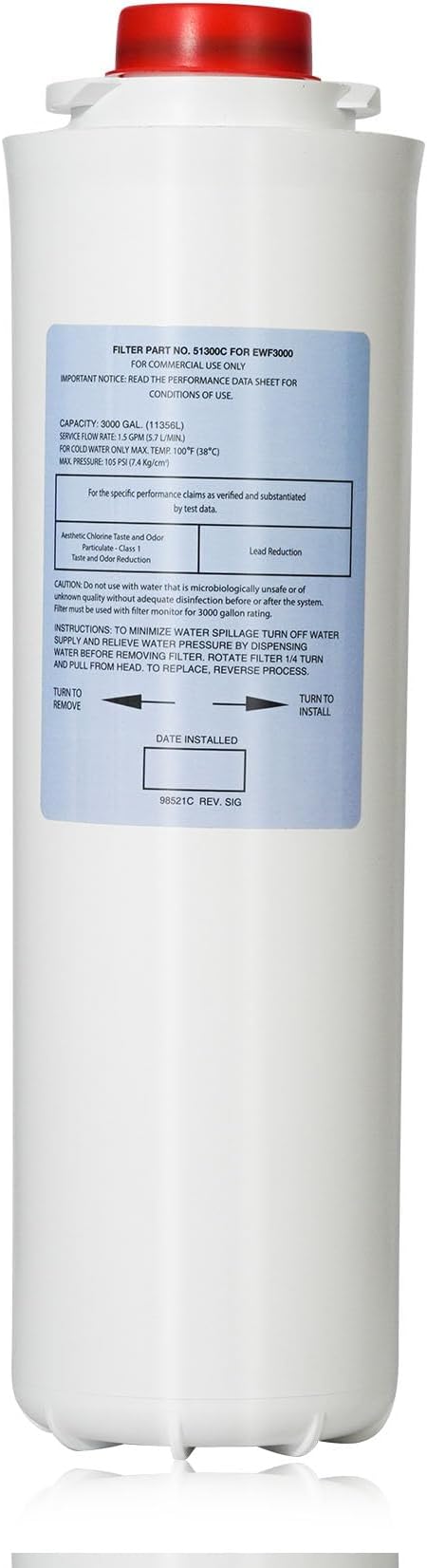 Water Filter Replacement for EWF3000（No Chip）, 1 Packs Replacement Large by ZUCCIO