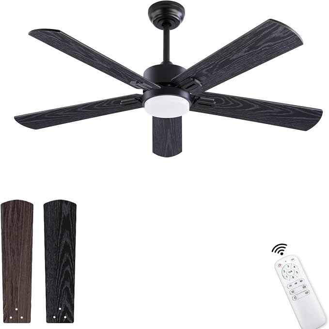 QUTWOB 52" Ceiling Fans with Light and Remote, Farmhouse 5 Blades Quiet - Image 7
