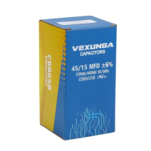 VEXUNGA 45/15 uF 45+15 MFD 370VAC or 440VAC Dual Run Start Round A/C Capacitor - Image 6