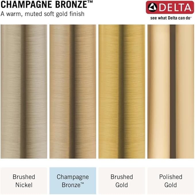 Delta 5-Setting HydroRain 2-in-1 Dual Shower Head with ProClean Spray, Brushed Gold High Pressure Shower Head with Handheld Spray, 1.75 GPM Flow Rate, Champagne Bronze 75419CZ