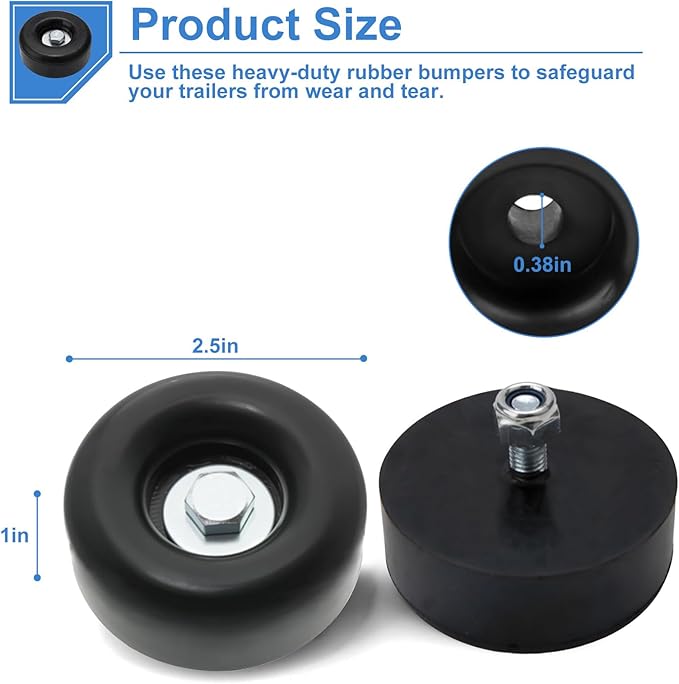 6-Pack Extreme Heavy Duty Rubber Foot Pads, 2.5 Inches Vibration Dampeners - Image 2