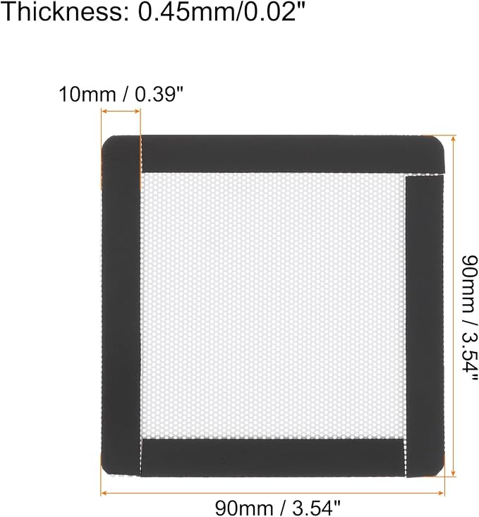 MECCANIXITY 3PCS PC Dust Filter, 90x90mm Magnetic Frame PVC Computer Case - Image 2