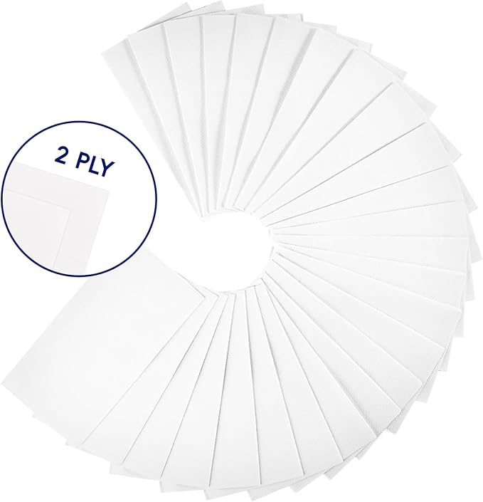 JOLLY CHEF 400 Pack Disposable Paper Napkins, Soft Bathroom Napkins Guest Disposable, 2-Ply White Paper Hand Towels for Halloween, Wedding, Thanksgiving