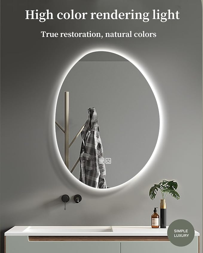 JSLJDM 700 X900 mm Illuminated Backlit LED Bathroom Mirror, Wall Mounted - Image 2