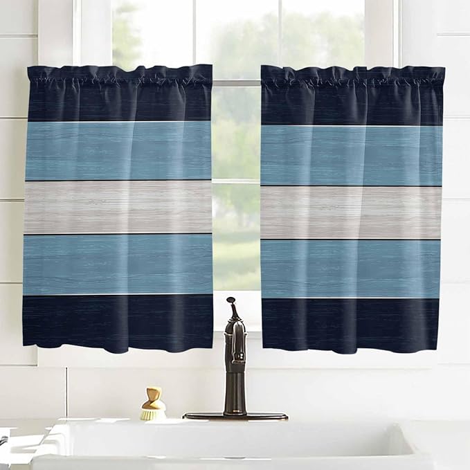 Vintage Country Woodcuts Window Valance Curtains, 2 Panel - Image 2