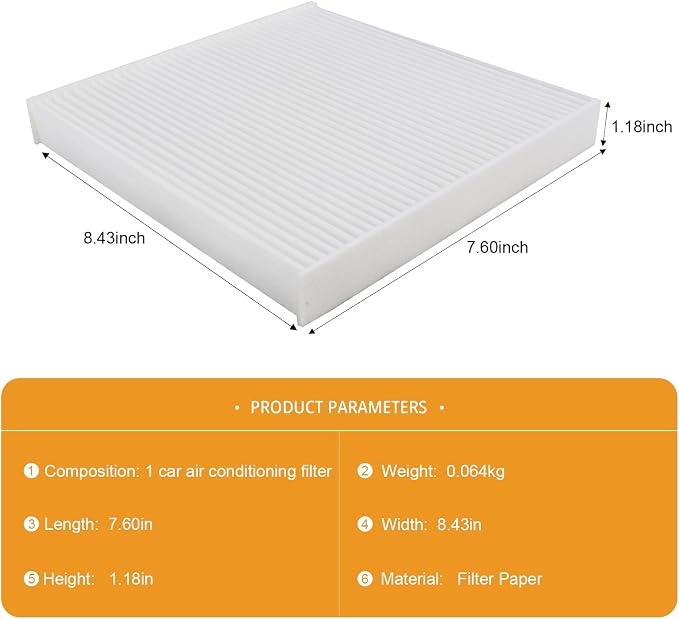 Cabin Air Filter with Activated Carbon Compatible with CP285, Toyota Camry - Image 5