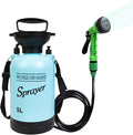 Portable Shower Blue 5L with 7 Spray Modes, Hand Press with Removable Hose and Shower Head
