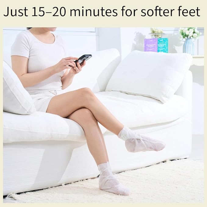 Relaxing Aroma Foot Mask 6 Pairs | Soothes & Restores Tired, Dry Feet | Hydrating Foot Treatment for Cracked Heels & Rough Skin | Home Spa Pedicure Socks | Made In Korea (Peppermint)