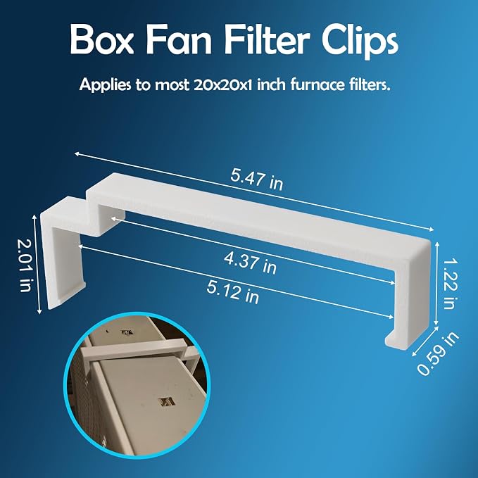 Box Fan Filter Clips – Replacement Air Filter Holder - Image 2