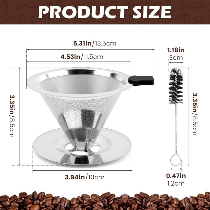 Pour Over Coffee Dripper Paperless Reusable Coffee Filter Pour Over Coffee - Image 2