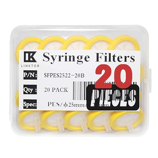 LINKTOR Syringe Filter PES Hydrophilic Filtration, General Luer Taper 25mm by LINKTOR